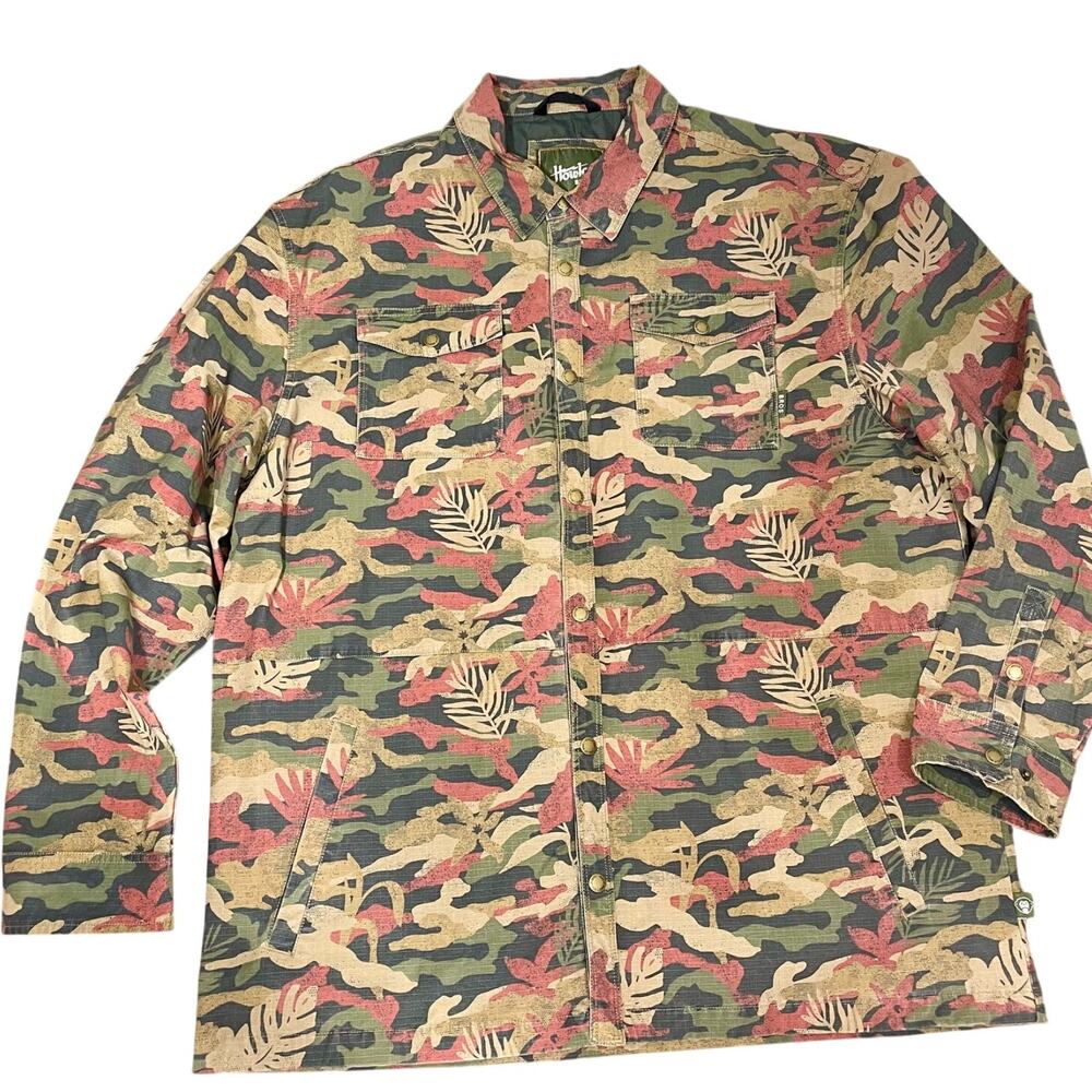 Howler Brothers Roadrunner Shell Lined Shirt Jacket Camo print Fatigue Mens XXL